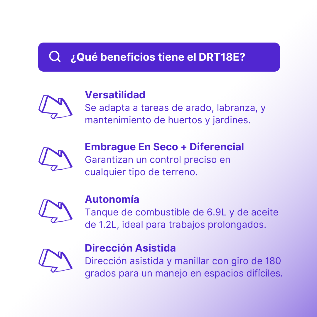 beneficios motocultivador campo drt183 ducati garden en selectastore.ar