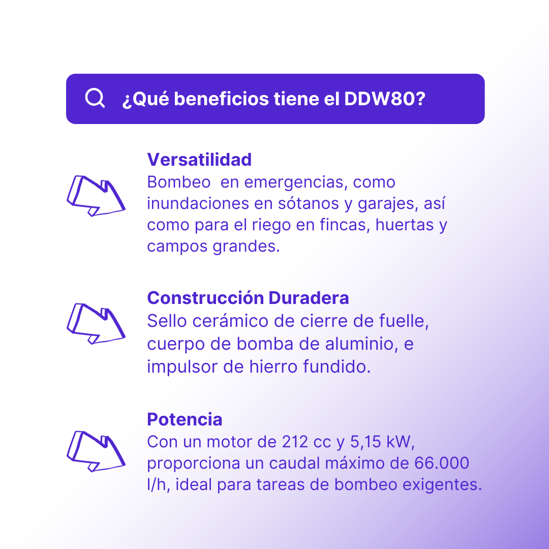 Motobomba Ducati DDW80 Agua Sucia 3"